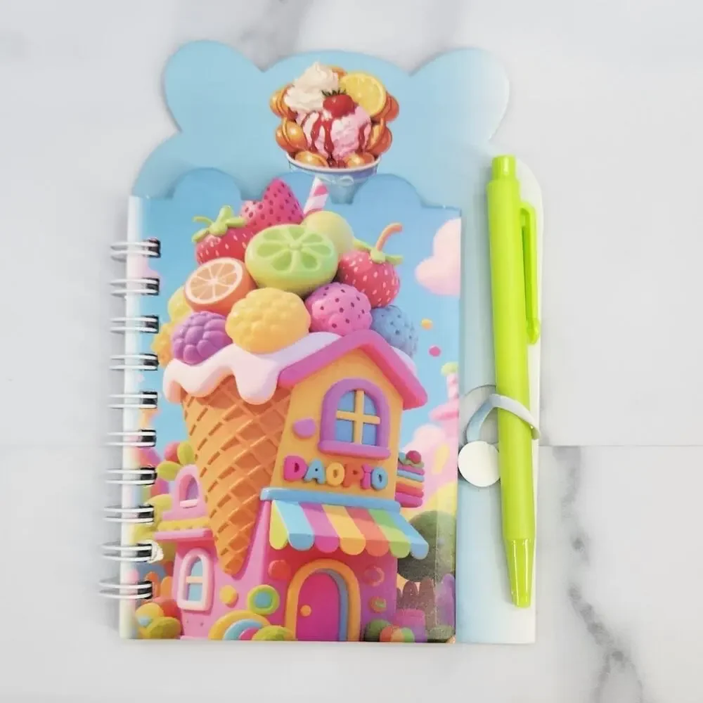 2 Spiral Pocket Notebook/Pen Ice Cream 4x5.5